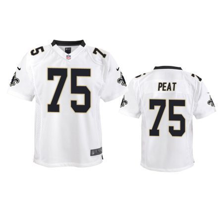 New Orleans Saints #75 Andrus Peat White Game Jersey - Youth