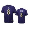 Baltimore Ravens #8 Lamar Jackson Purple Game Jersey - Youth 3 8 lamar jackson purple game jersey
