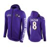 Baltimore Ravens #8 Lamar Jackson Purple NFL 100th Anniversary Hoodie - Men 3 8 purple lamar jackson hoodie