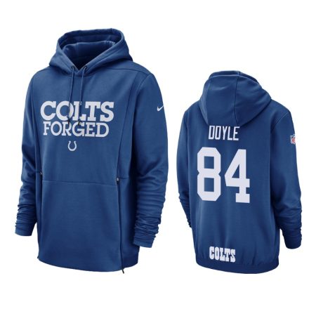 Indianapolis Colts #84 Jack Doyle Blue Nike Sideline Lockup Hoodie - Men's