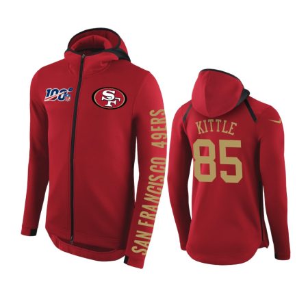 San Francisco 49ers #85 George Kittle Scarlet NFL 100th Anniversary Hoodie - Men