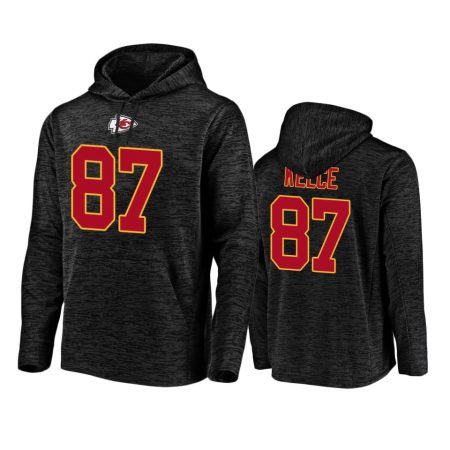 Kansas City Chiefs #87 Travis Kelce Black Streak Fleece Hoodie - Men's