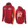 Kansas City Chiefs #87 Travis Kelce Red NFL 100th Anniversary Hoodie - Men 2 87 red travis kelce hoodie 1a