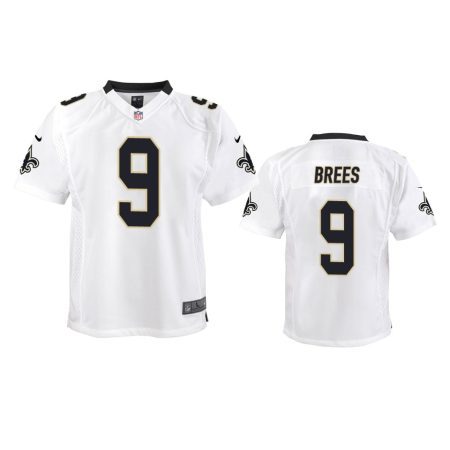 New Orleans Saints #9 Drew Brees White Game Jersey - Youth