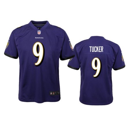 Baltimore Ravens #9 Justin Tucker Purple Game Jersey - Youth