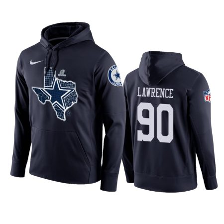 Dallas Cowboys #90 Demarcus Lawrence Navy 2018-19 NFL Playoffs Hoodie - Men