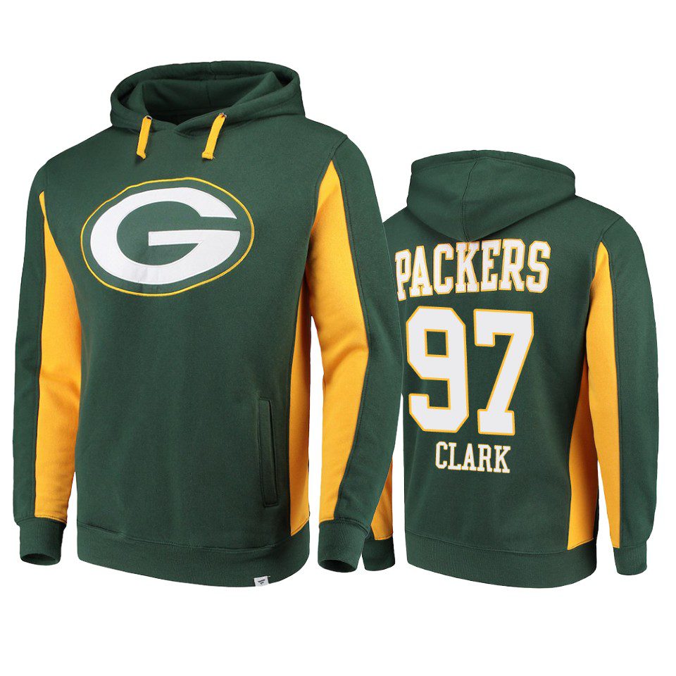Green Bay Packers #97 Kenny Clark Green Team Iconic Hoodie - Men 1 97 green kenny clark hoodie