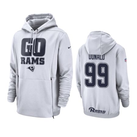 Los Angeles Rams #99 Aaron Donald White Nike Sideline Lockup Hoodie - Men's