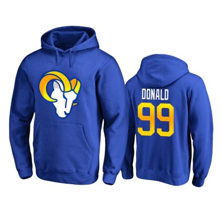 Aaron Donald Los Angeles Rams Royal Primary Logo Pullover Hoodie