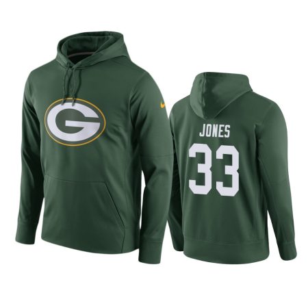 Green Bay Packers Aaron Jones Green Circuit Logo Essential Performance Hoodie