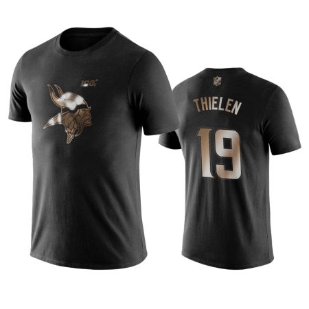 Adam Thielen Minnesota Vikings Black Golden 100th Season Name & Number T-Shirt
