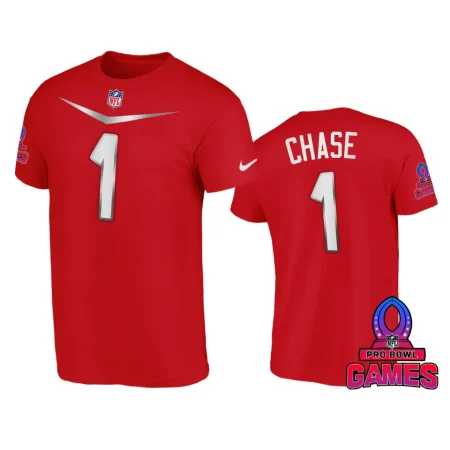AFC Ja'Marr Chase Red 2024 Pro Bowl Games Name Number T-Shirt