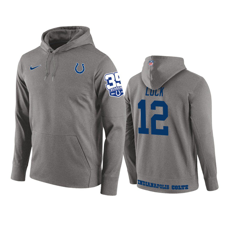 Indianapolis Colts Andrew Luck Gray Circuit Wordmark Pullover Hoodie 1 andrew luck colts gray circuit wordmark hoodie