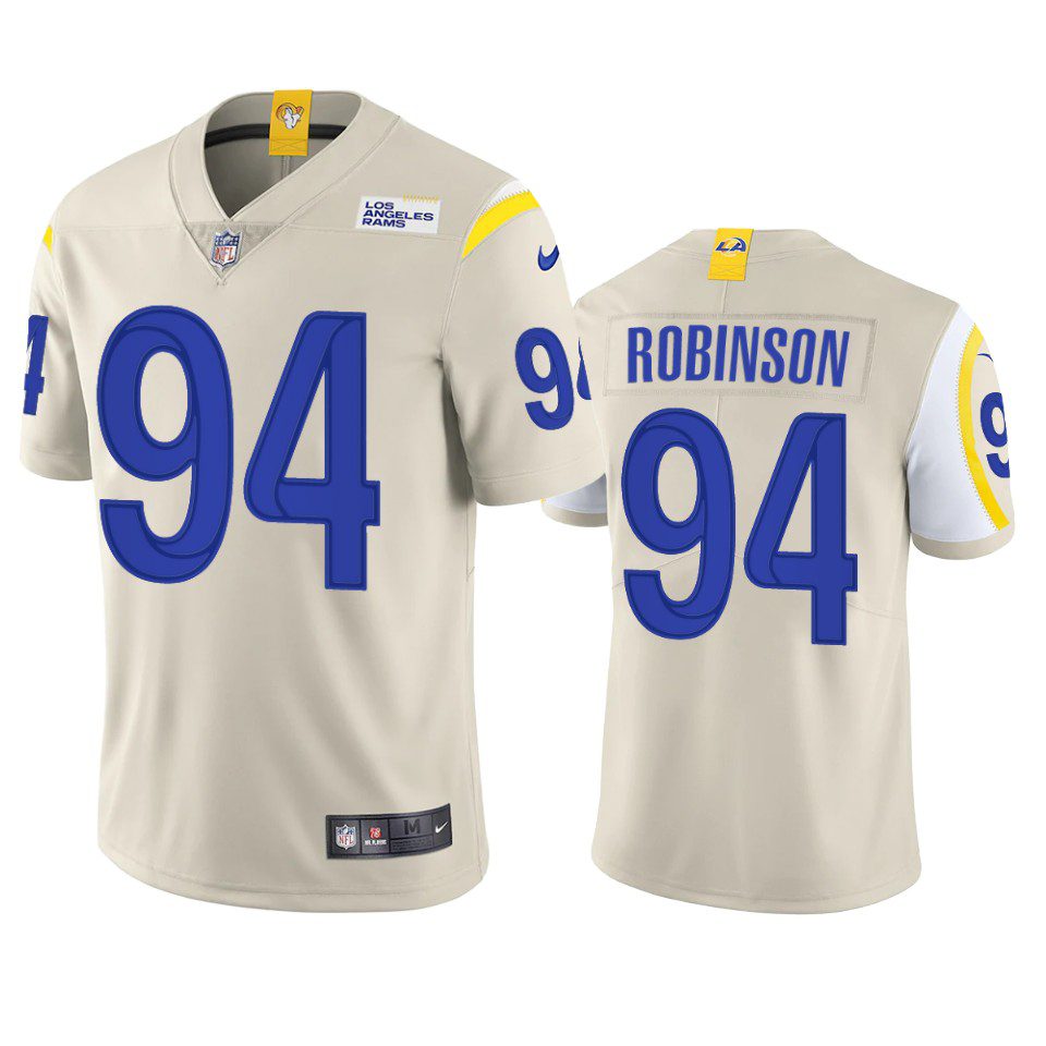 A'Shawn Robinson Los Angeles Rams Bone Vapor Limited Jersey 1 ashawn robinson rams bone vapor jersey