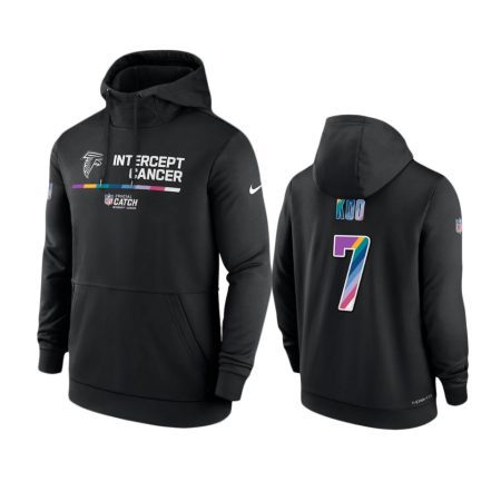 Men's Atlanta Falcons Younghoe Koo Black Therma 2022 NFL Crucial Catch Hoodie