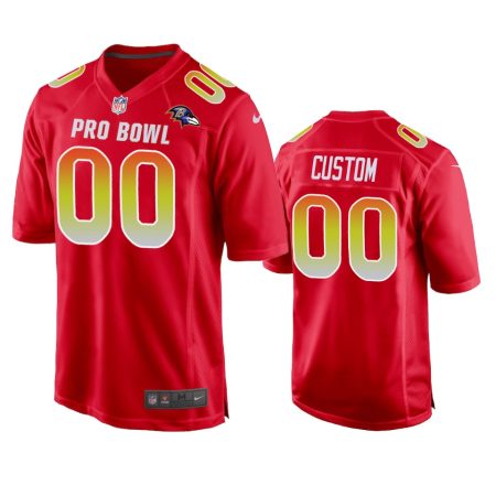 Baltimore Ravens #00 2019 Pro Bowl Custom Jersey Red