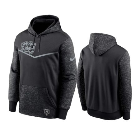 Chicago Bears Black RFLCTV Chevron Pullover Hoodie