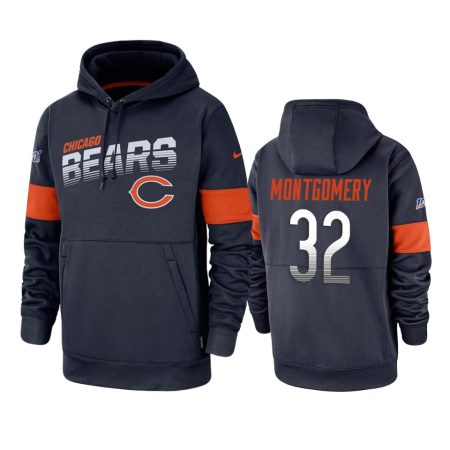 Chicago Bears David Montgomery Navy 100th Season Sideline Team Logo Hoodie
