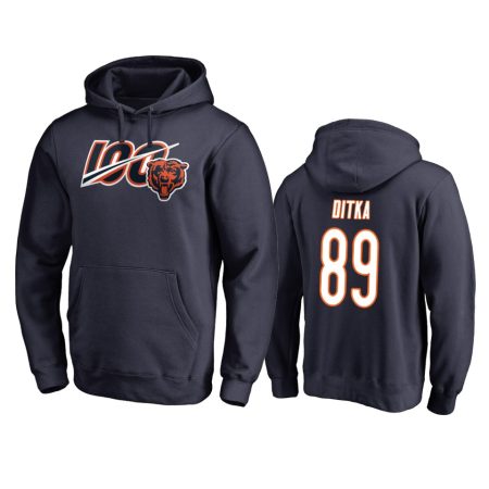 Chicago Bears Mike Ditka Navy 100th Season Primary II Hoodie
