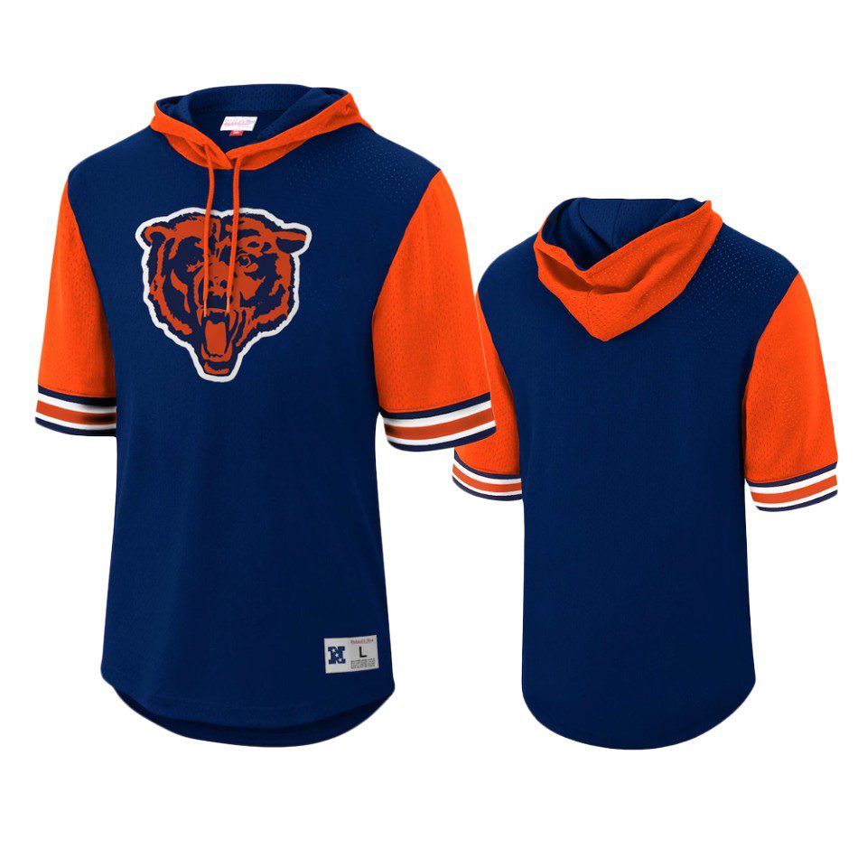 Chicago Bears Navy Buzzer Beater Mesh Pullover Hoodie 1 bears navy buzzer beater mesh hoodie