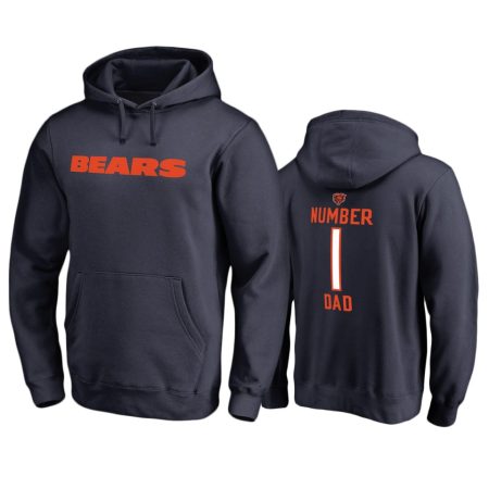 Chicago Bears Navy Number 1 Dad Father's Day Pullover Hoodie