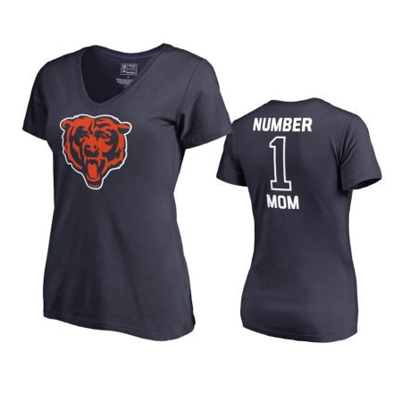 Chicago Bears Navy Mother's Day #1 Mom T-Shirt