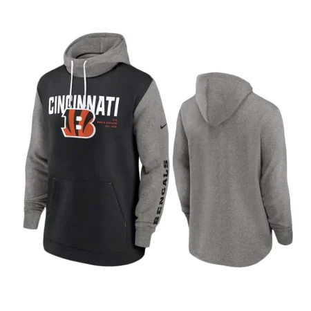 Cincinnati Bengals Black Color Block Fashion Hoodie