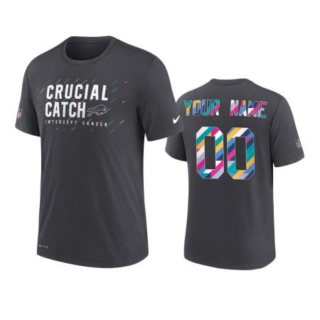 Buffalo Bills Custom Charcoal 2021 NFL Crucial Catch T-Shirt