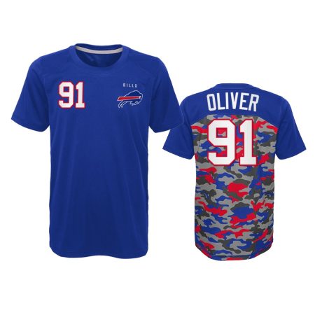 Buffalo Bills Ed Oliver Outerstuff Camo Royal Extra Yardage T-Shirt