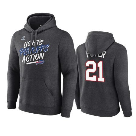 Buffalo Bills Jordan Poyer Charcoal 2021 NFL Playoffs Lights Action Hoodie