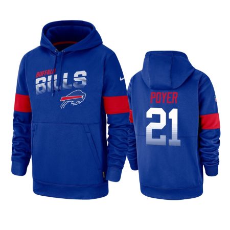 Buffalo Bills Jordan Poyer Royal 100th Season Sideline Team Logo Hoodie