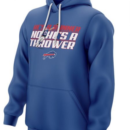 Men's Buffalo Bills Josh Allen Royal He's a Runner, No He's a Thrower Hoodie