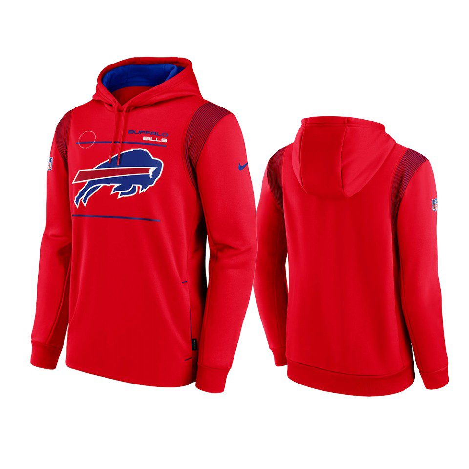 Buffalo Bills Red Sideline Logo Performance Pullover Hoodie 1 bills red sideline logo performance hoodie
