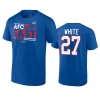 Buffalo Bills Tre'Davious White Royal 2023 AFC East Division Champions Conquer T-Shirt 3 bills tredavious white royal 2023 afc east division champions conquer t shirt