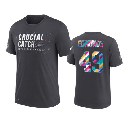 Buffalo Bills Tremaine Edmunds Charcoal 2021 NFL Crucial Catch T-Shirt