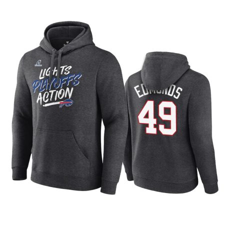 Buffalo Bills Tremaine Edmunds Charcoal 2021 NFL Playoffs Lights Action Hoodie