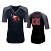 Cardinals #00 Custom Black Half Sleeve Raglan Plus Size T-Shirt - Women's 3 black womens custom half sleeve raglan t shirt 0a
