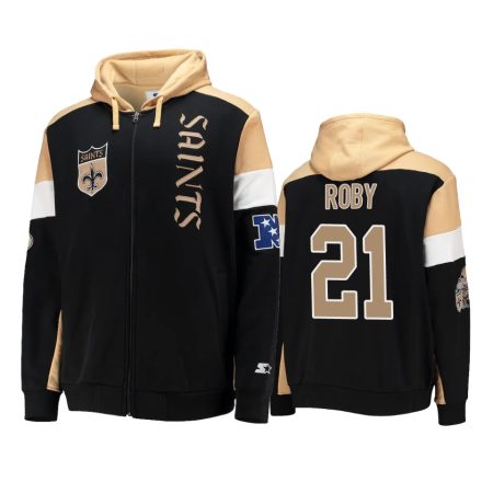 Bradley Roby New Orleans Saints Black Gold Extreme Throwback Full-Zip Hoodie