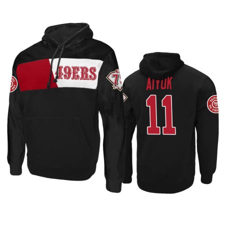 San Francisco 49ers Brandon Aiyuk Black 75th Anniversary Faithful to the Bay Colorblock Hoodie