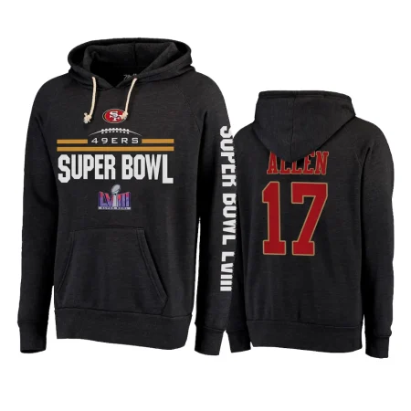 Brandon Allen San Francisco 49ers Heather Black Super Bowl LVIII Tri-Blend Pullover Hoodie