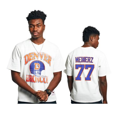 Denver Broncos Quinn Meinerz White Vintage Helmet T-Shirt