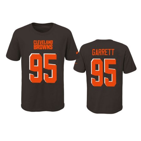 Browns #95 Myles Garrett Brown Player Pride T-Shirt - Youth