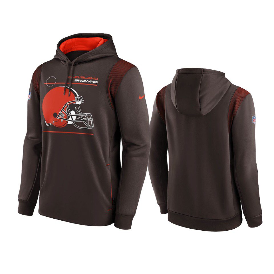 Cleveland Browns Black Sideline Logo Performance Pullover Hoodie 1 browns black sideline logo performance hoodie