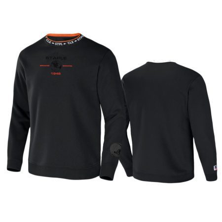 Cleveland Browns Black Staple Globe Pullover Hoodie