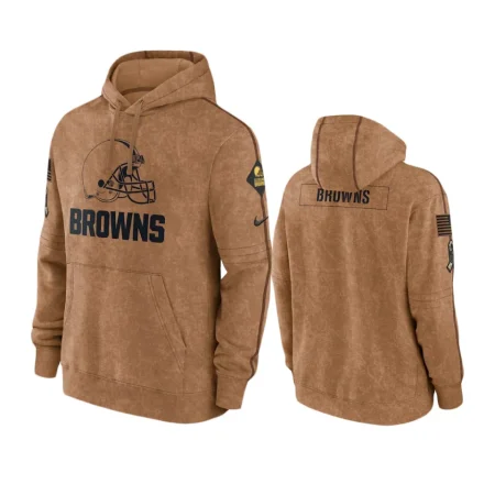 Cleveland Browns Brown 2023 Salute To Service Club Hoodie