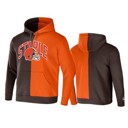 Cleveland Browns Brown Staple Split Logo Hoodie