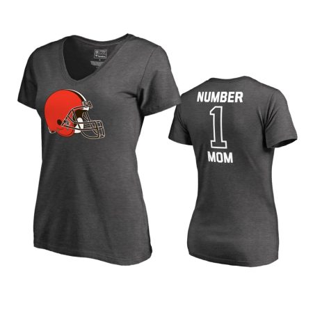 Cleveland Browns Charcoal Mother's Day #1 Mom T-Shirt