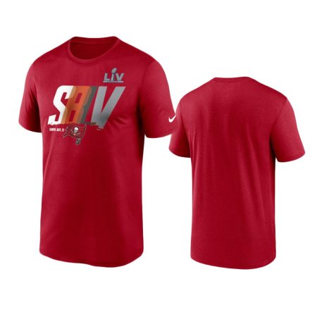 Tampa Bay Buccaneers Red Super Bowl LV Lockup Logo T-Shirt