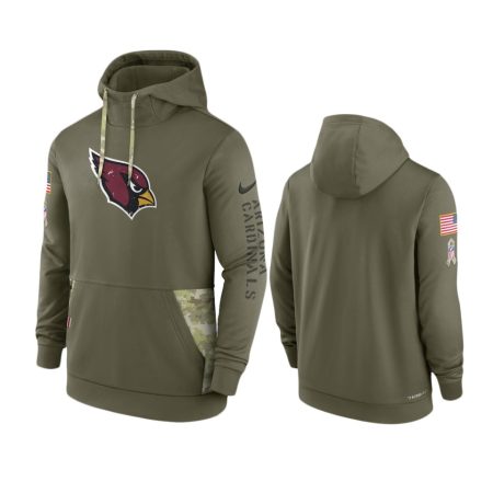 Arizona Cardinals Olive 2022 Salute to Service Therma Hoodie