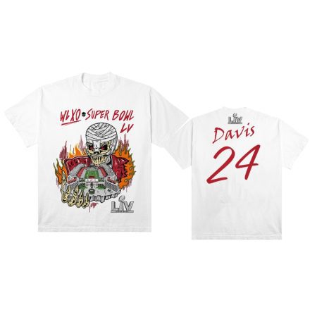 Buccaneers Carlton Davis White Super Bowl LV Halftime Show The Weeknd x Warren Lotas XO T-Shirt